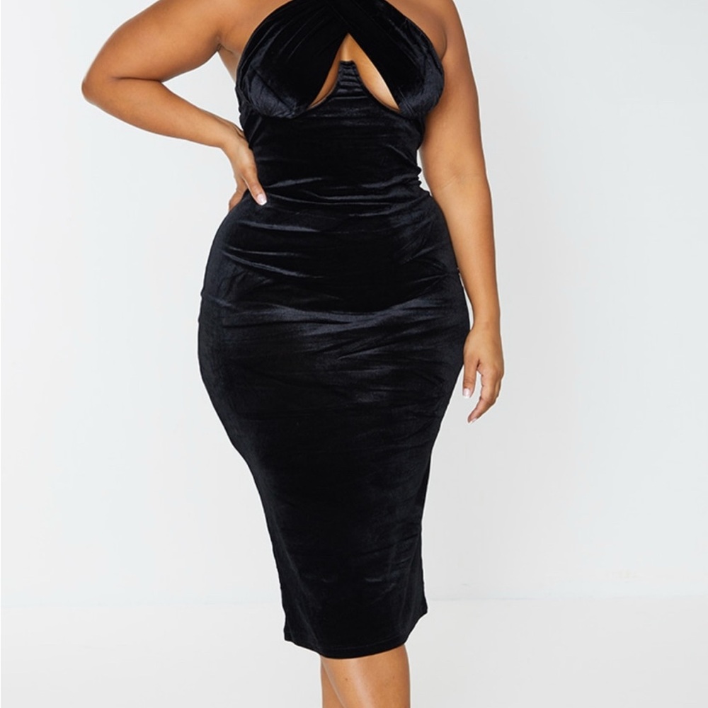 Elegant Black Halter Dress